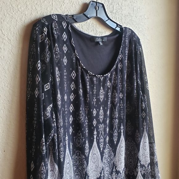 Calesa Tunic Blouse Lace Trim Bell Sleeve - Picture 8 of 9